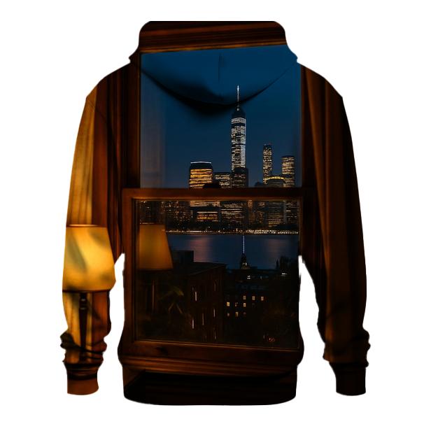 Brooklyn Brownstone Window Skyline Glimpse hoodies fashion
