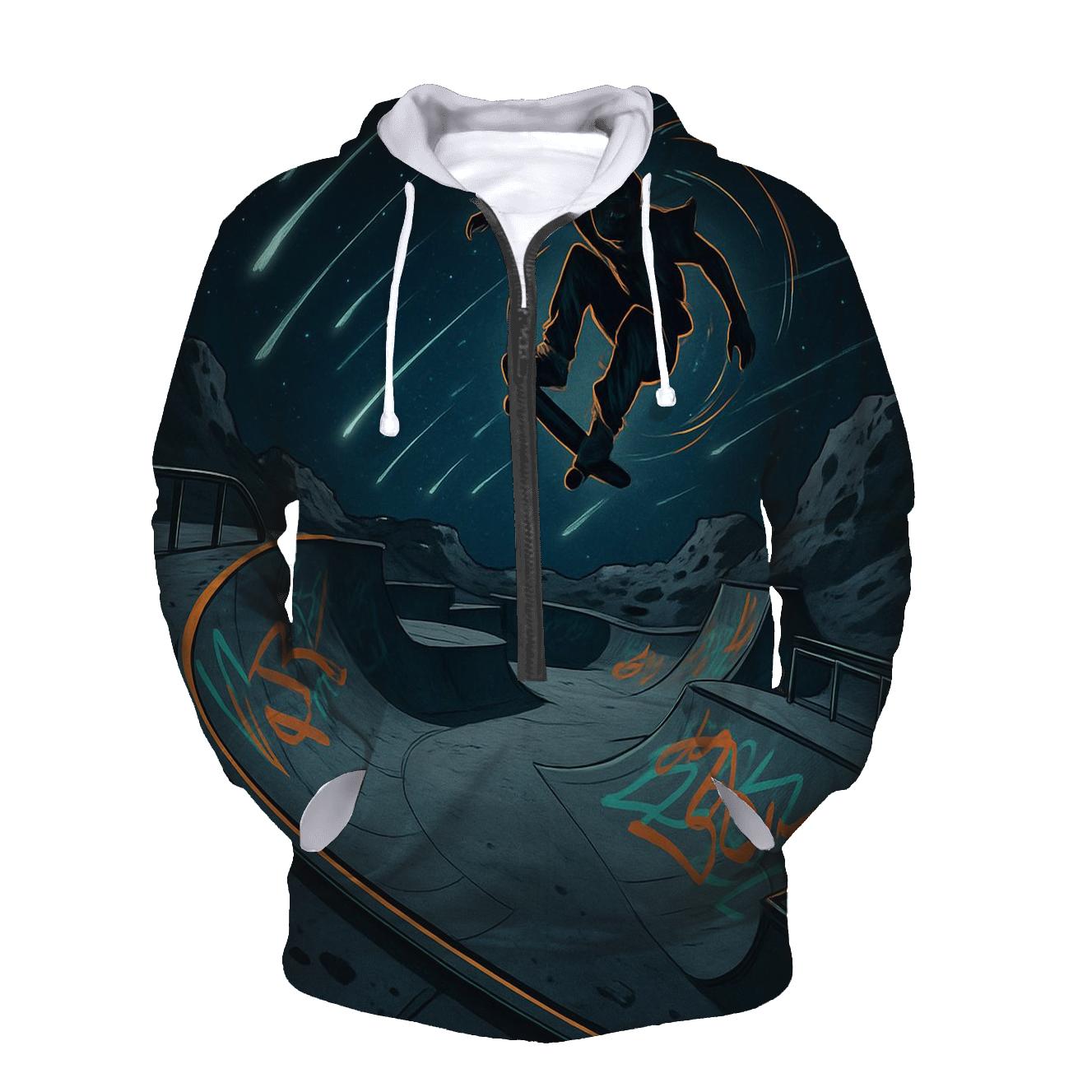 Meteor Shower Skate Park printed hoodies