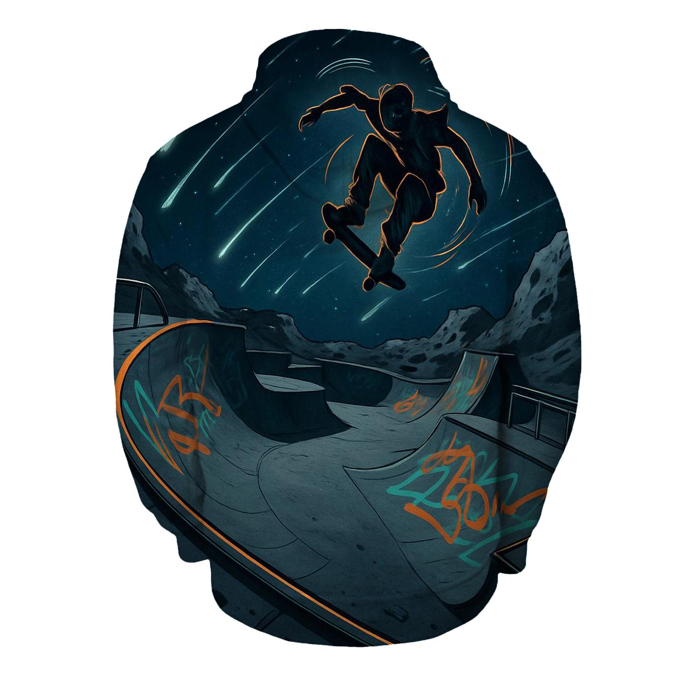 Meteor Shower Skate Park printed hoodies