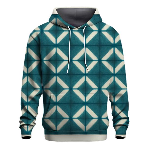 Teal Itajime Clamp Lattice lightweight hoodies