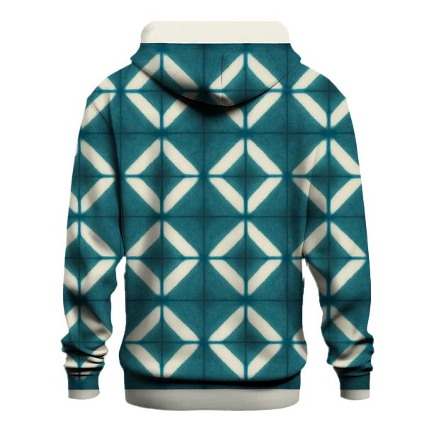 Teal Itajime Clamp Lattice lightweight hoodies