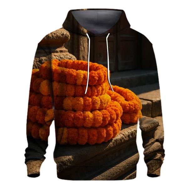Marigold Garlands At Temple Steps lightweight hoodies