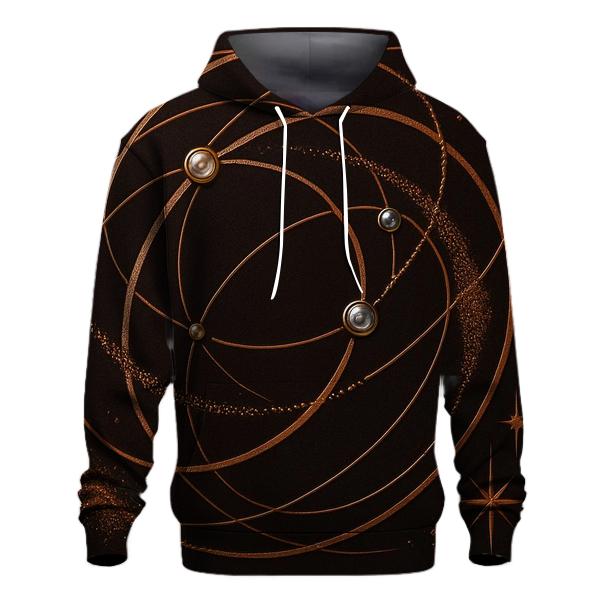 Copper Stardust Orbit printed hoodies