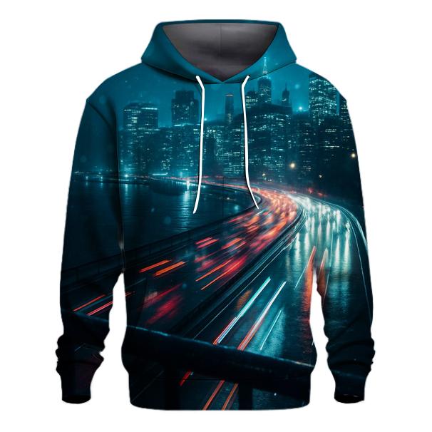 Rain Slicked FDR Drive Skyline Rush zip-up hoodies