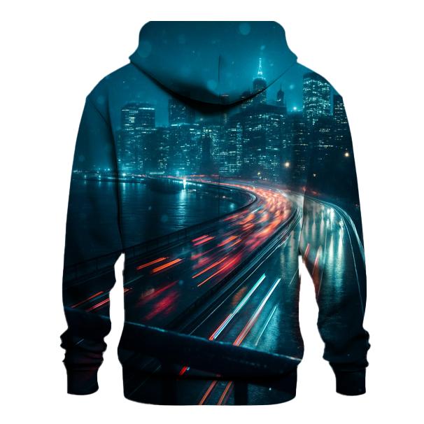Rain Slicked FDR Drive Skyline Rush zip-up hoodies