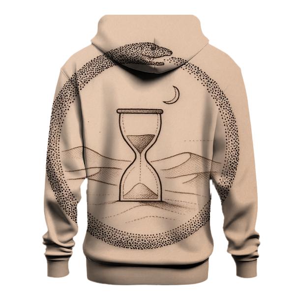 Desert Hourglass Sand Ouroboros embroidered hoodies