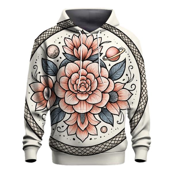 Cosmic Garden Mandala Ouroboros graphic hoodies