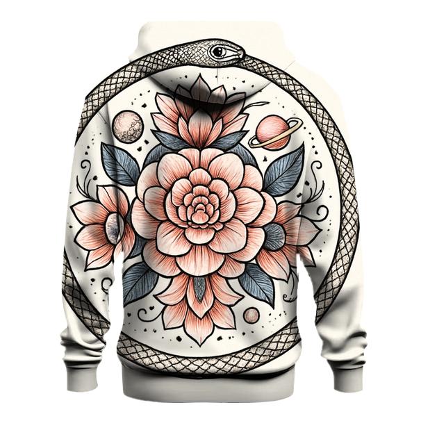 Cosmic Garden Mandala Ouroboros graphic hoodies
