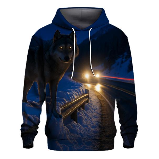 Snowplow Roadside Wolf At Dusk hoodie designs