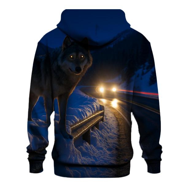 Snowplow Roadside Wolf At Dusk hoodie designs