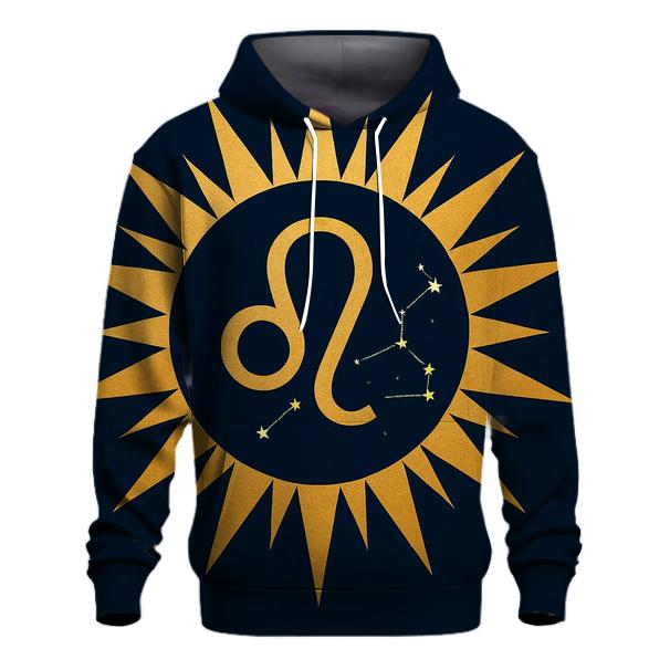 Leo Solar Crest Radiance printed hoodies