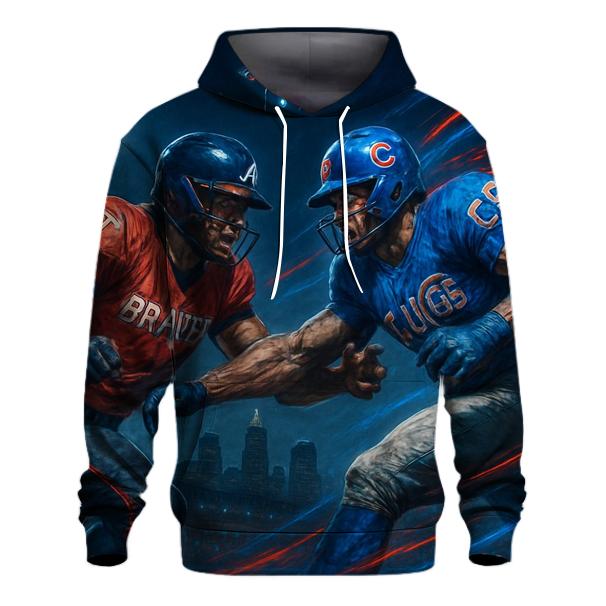 Skyline Battle Under Stadium Lights Braves And Cubs hoodie designs