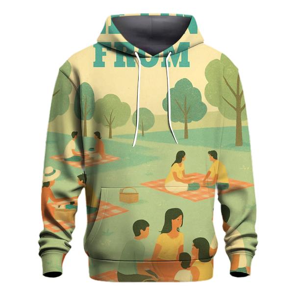 Retro Picnic Park Postcard heavyweight hoodies