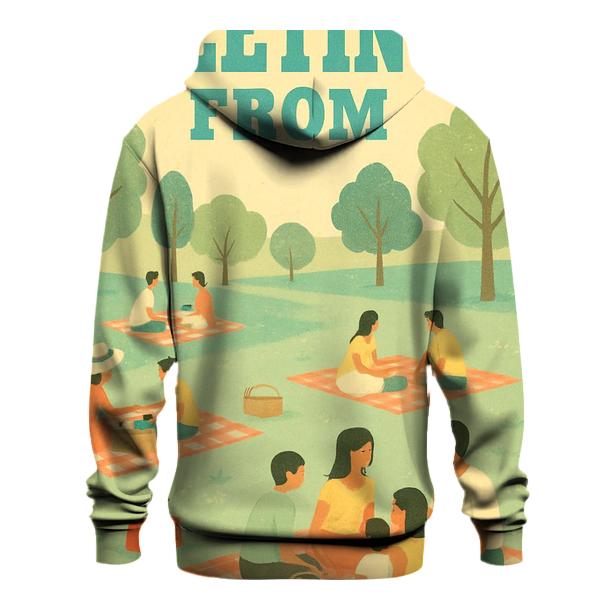 Retro Picnic Park Postcard heavyweight hoodies