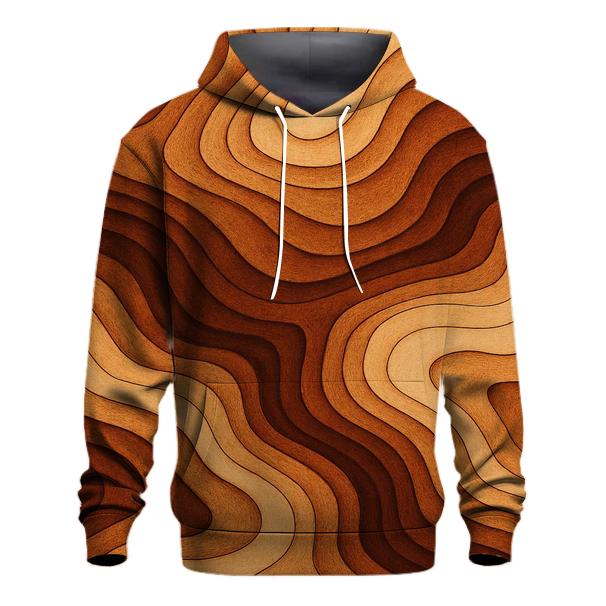 Crema Topographic Lines printed hoodies