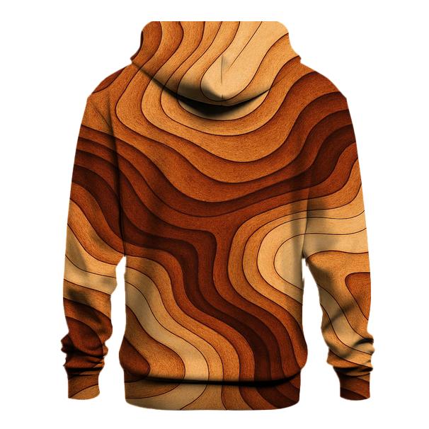 Crema Topographic Lines printed hoodies