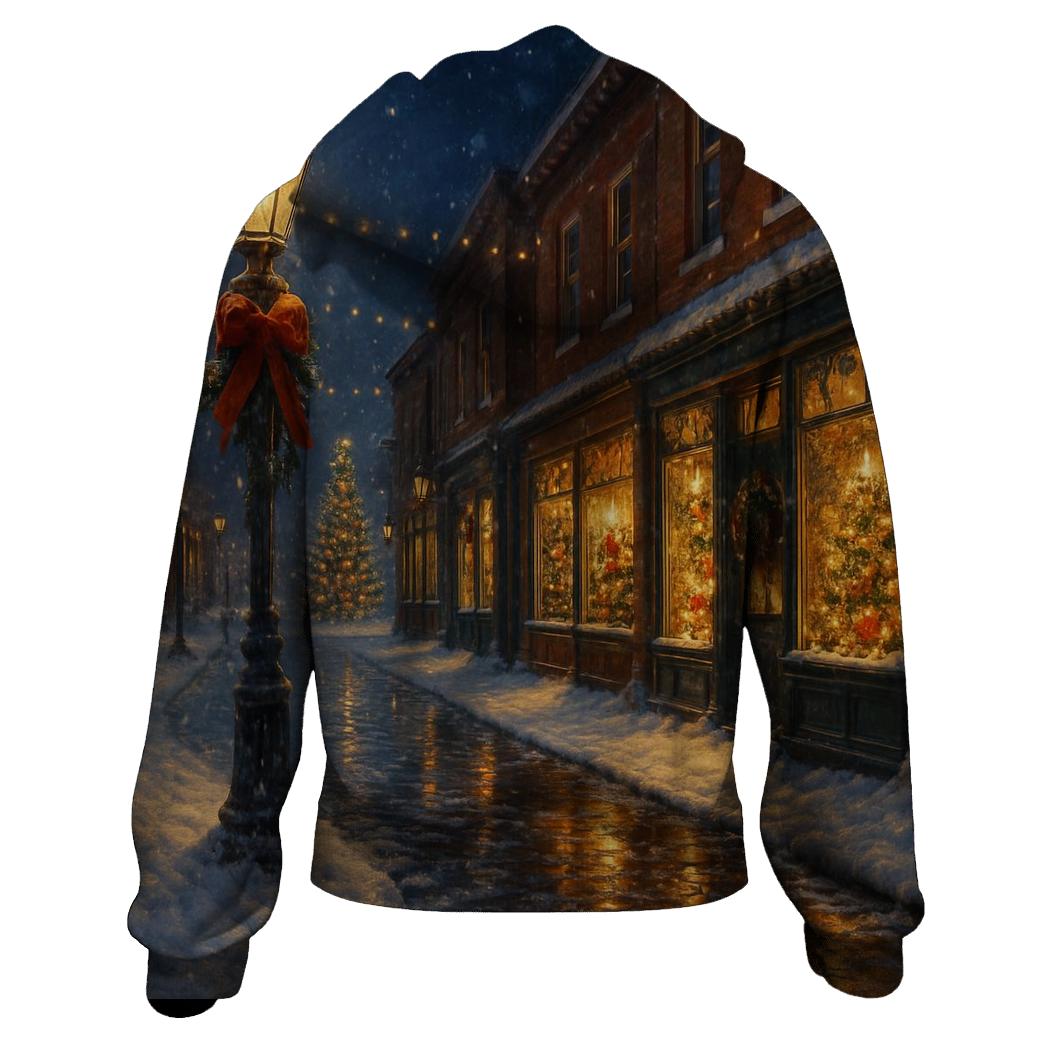 Midnight Snowfall On Main Street designer hoodies