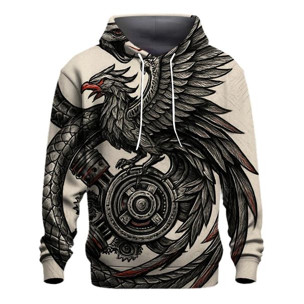 Mechanical Phoenix Ouroboros Engine premium hoodies