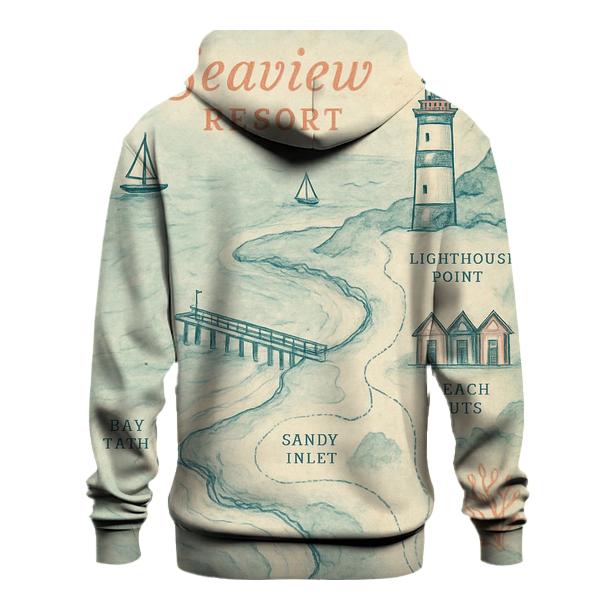 Vintage Seaside Holiday Souvenir Map hoodie designs