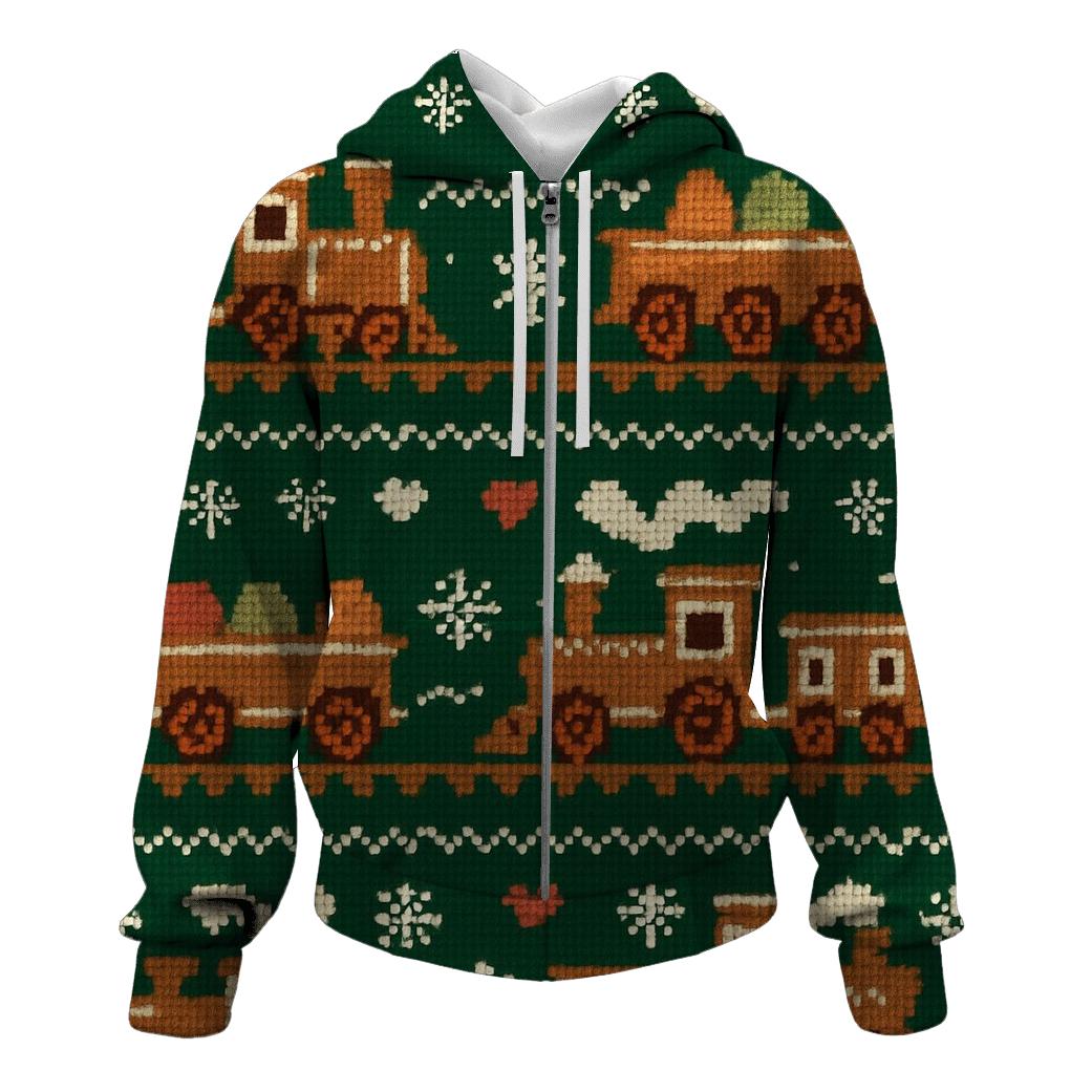 Gingerbread Train Tracks Design hoodie styles