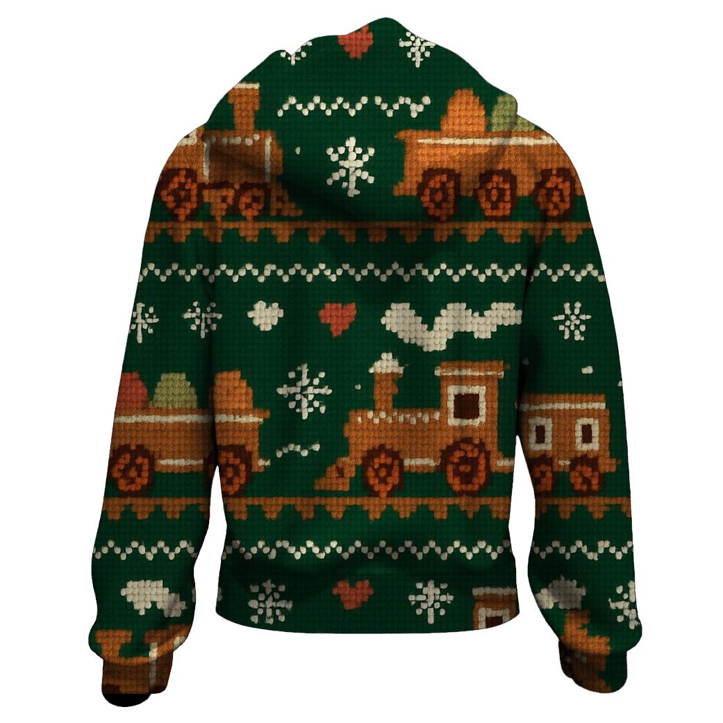Gingerbread Train Tracks Design hoodie styles