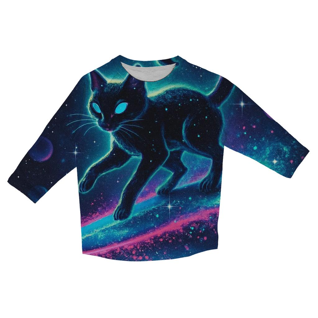 Cosmic Tide Surfing Cat custom 3/4 sleeve shirts