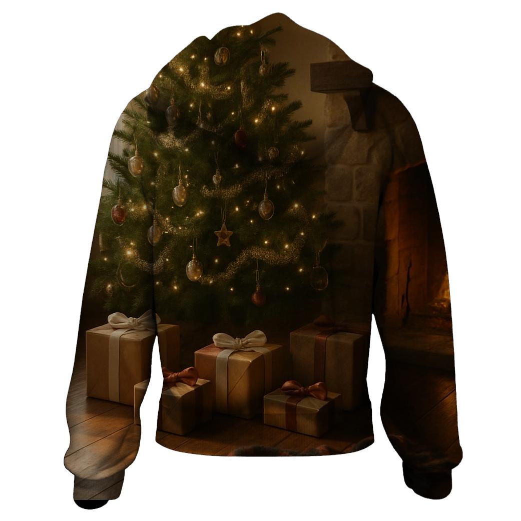 Christmas Morning Tree Glow printed hoodies