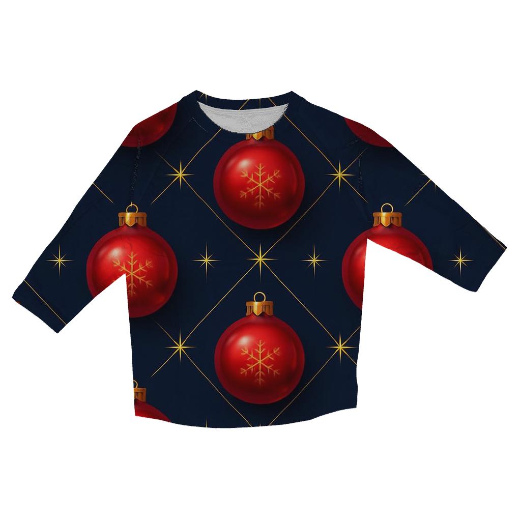 Crimson Ornament Lattice On Midnight Sky trendy 3/4 sleeve tops