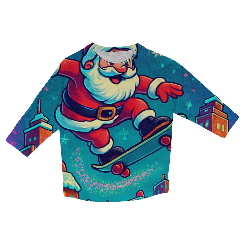 Gingerbread City Rooftop Delivery fashion 3/4 sleeve shirts