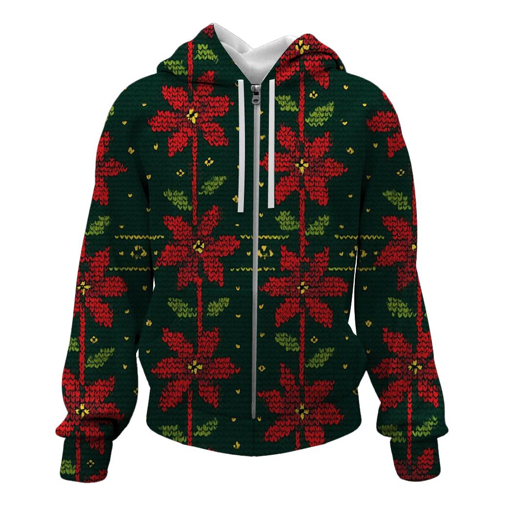 Poinsettia Zigzag Ladder Design hoodie designs