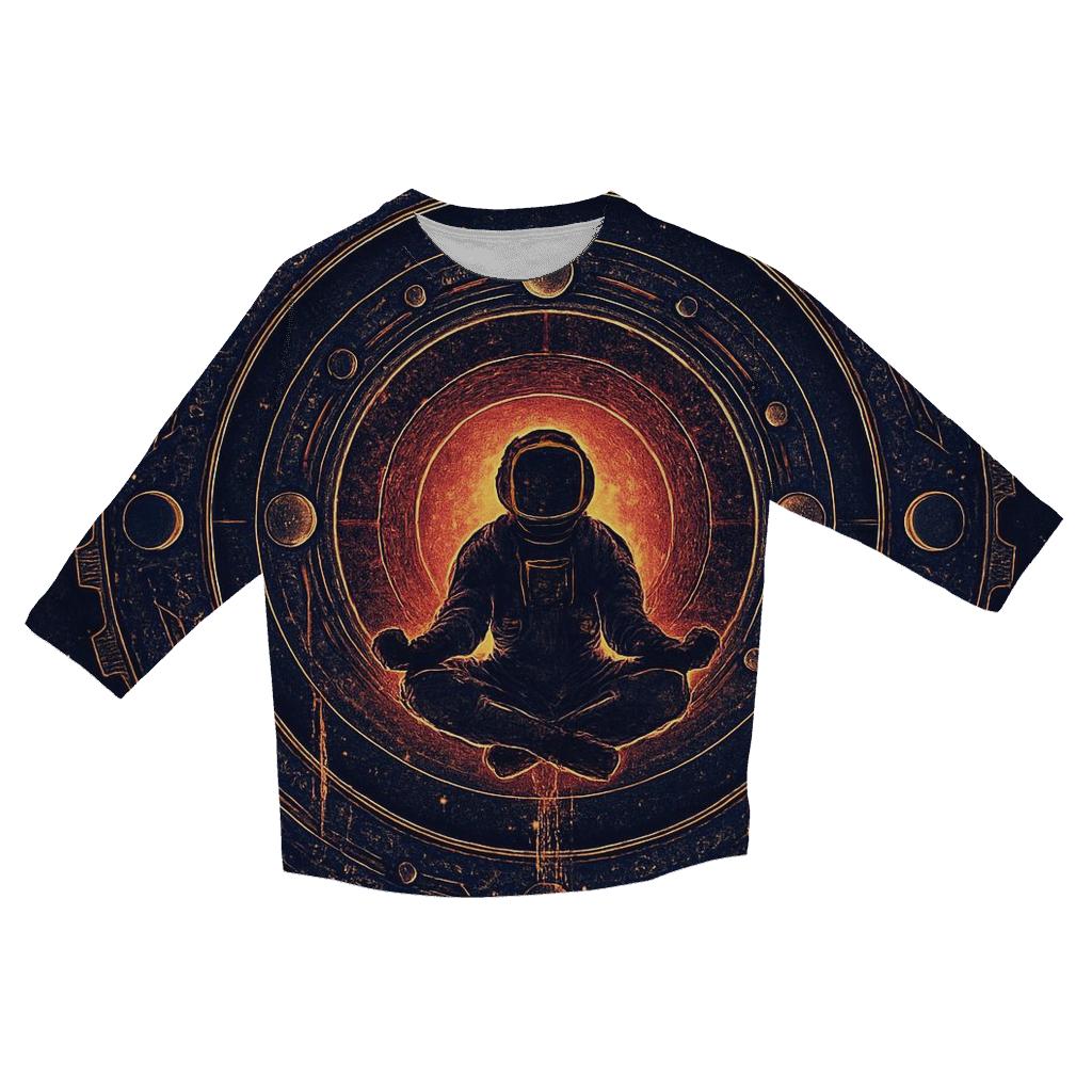 Chrono Rings Of The Eclipse Voyager printed three quarter sleeve shirts