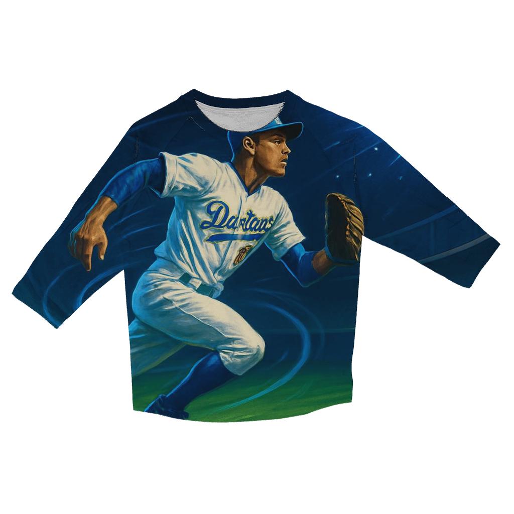 Blue Comet Outfield Chase printed three quarter sleeve shirts