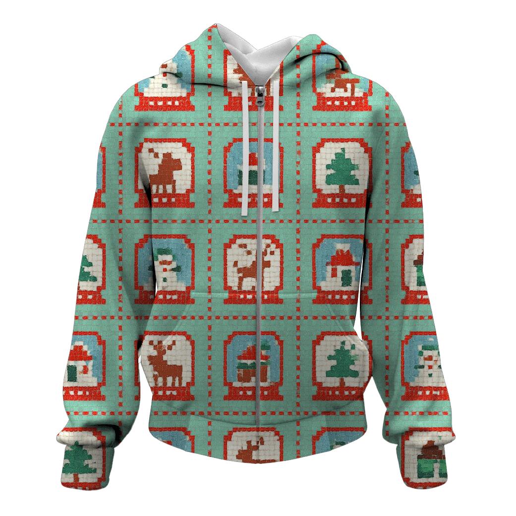 Snow Globe Window Grid Design custom hoodies
