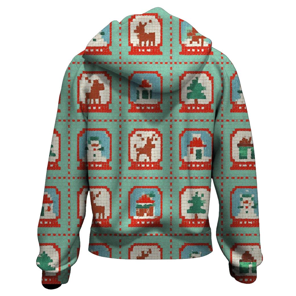 Snow Globe Window Grid Design custom hoodies