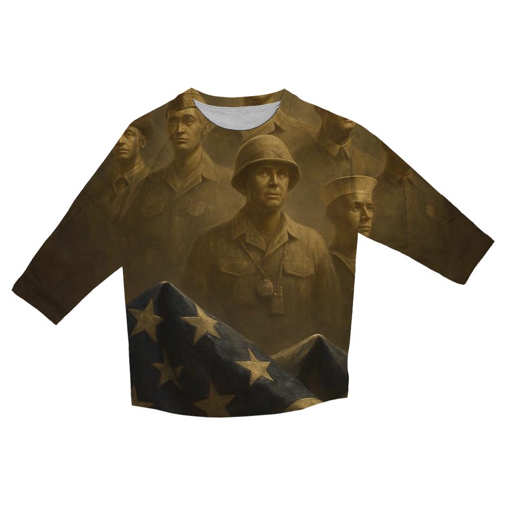 Rising From The Folded Flag stylish quarter sleeve tops