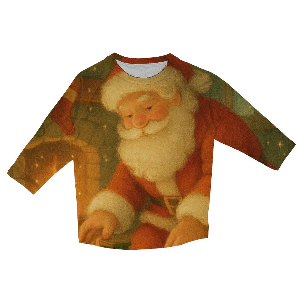Cozy Storybook Santa Hearth cotton quarter sleeve shirts