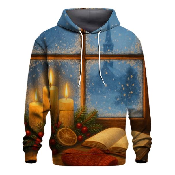 Candlelit Christmas Eve Window heavyweight hoodies