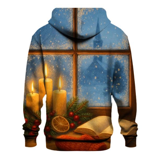 Candlelit Christmas Eve Window heavyweight hoodies