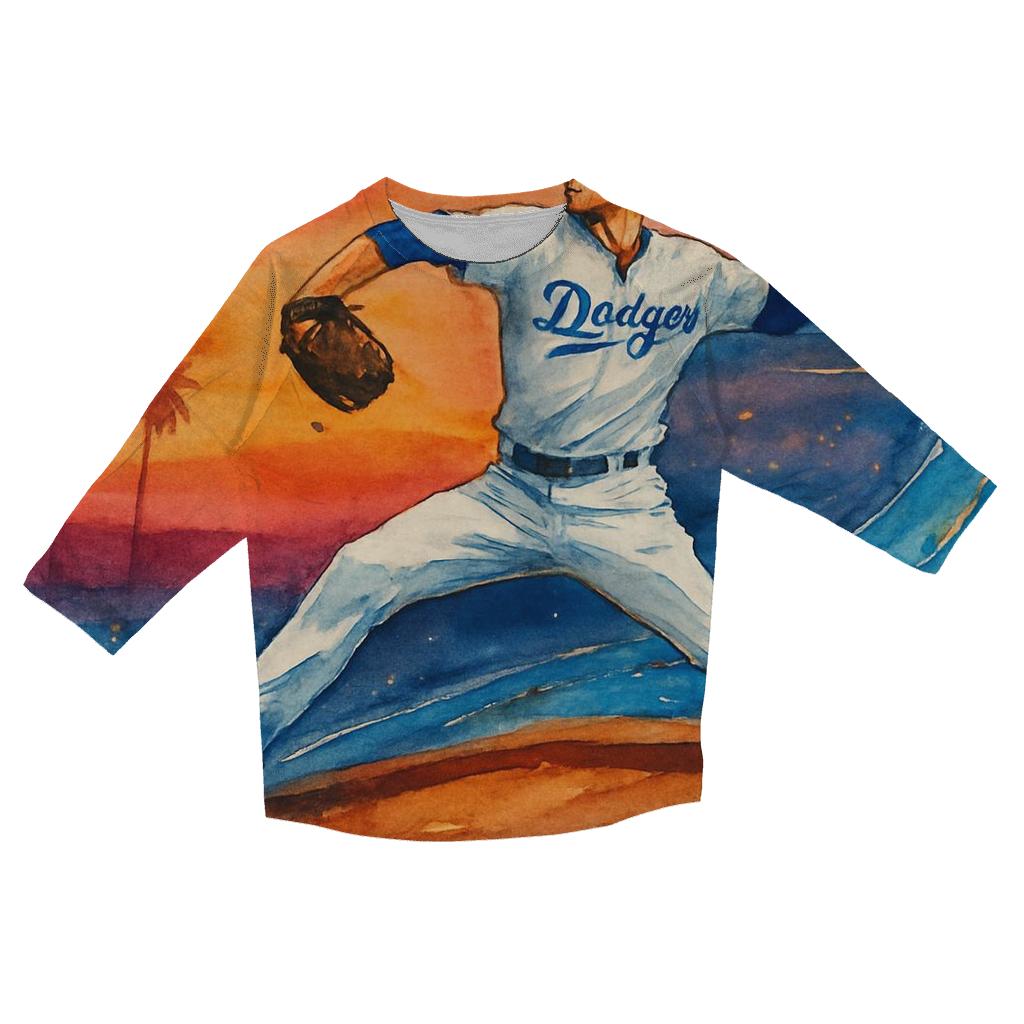 Sunset Diamond Waves trendy 3/4 sleeve tops
