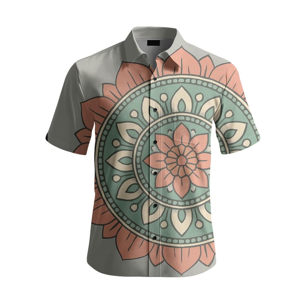 Lotus Mandala Courtyard Medallion custom embroidered shirts