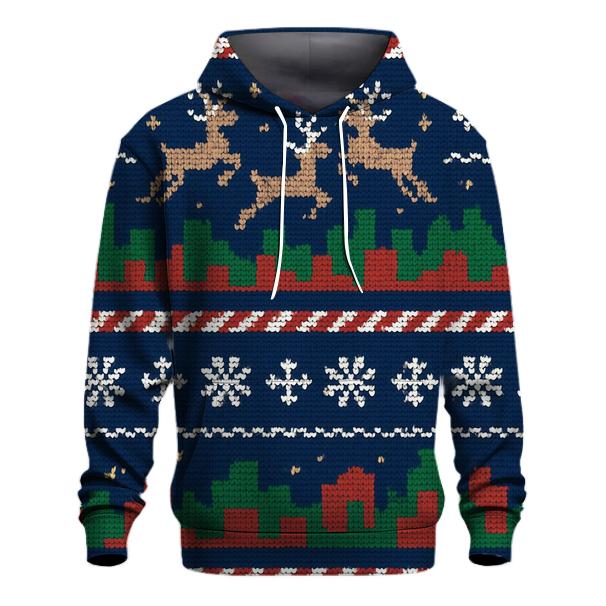 Tinsel Reindeer Skyline Design designer hoodies