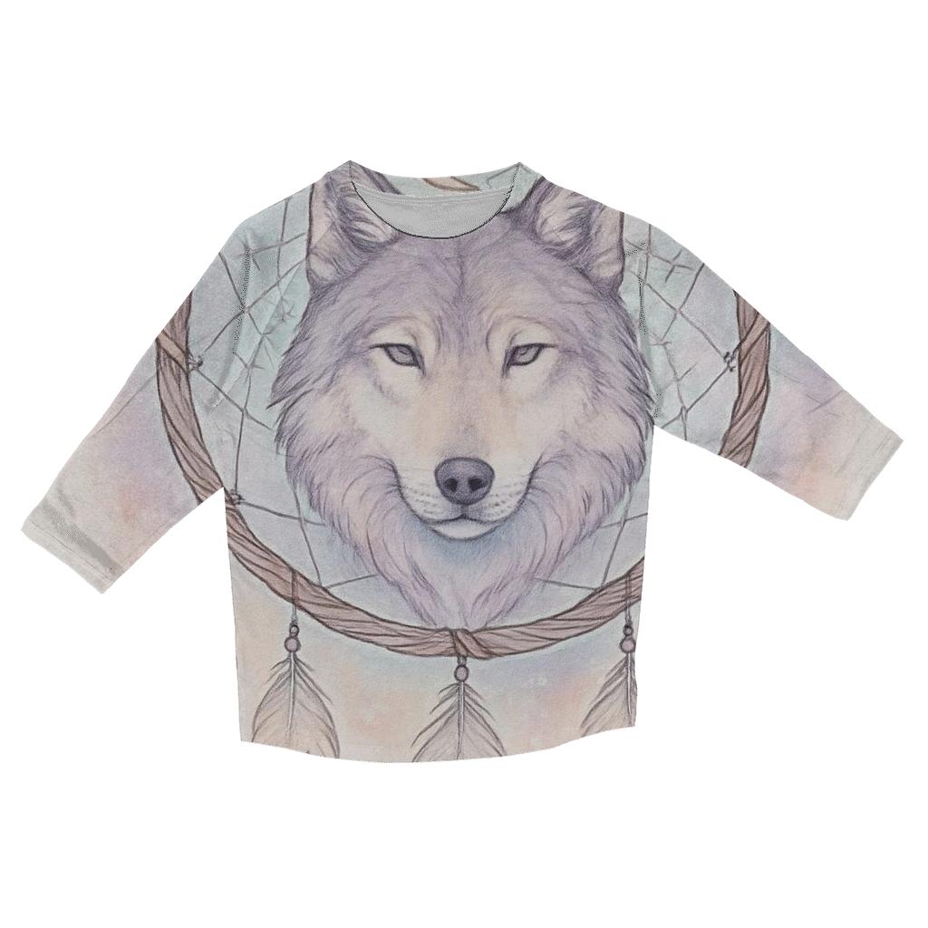 Dreamcatcher Twilight Wolf fashion 3/4 sleeve shirts