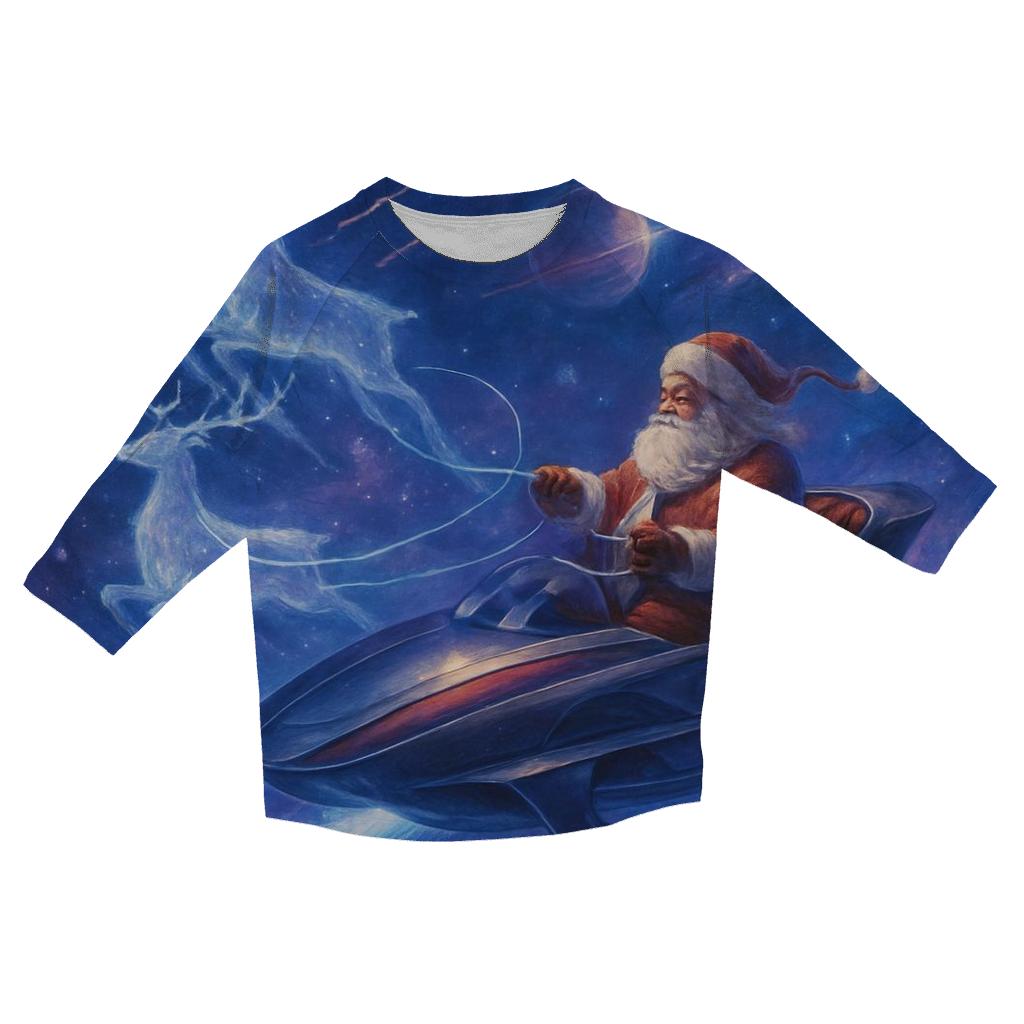 Galactic Sleigh Navigator Santa stylish quarter sleeve tops