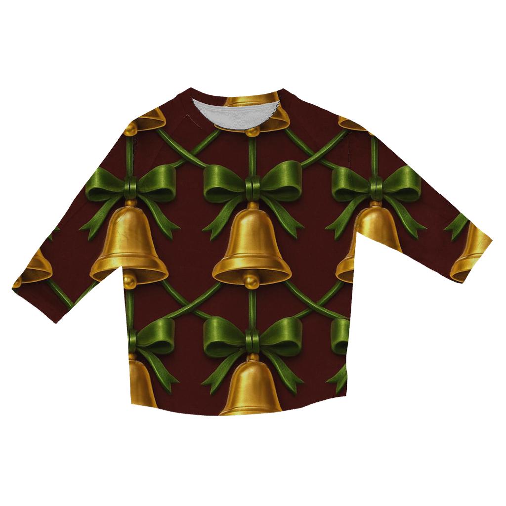 Golden Bell Garland Grid stylish quarter sleeve tops
