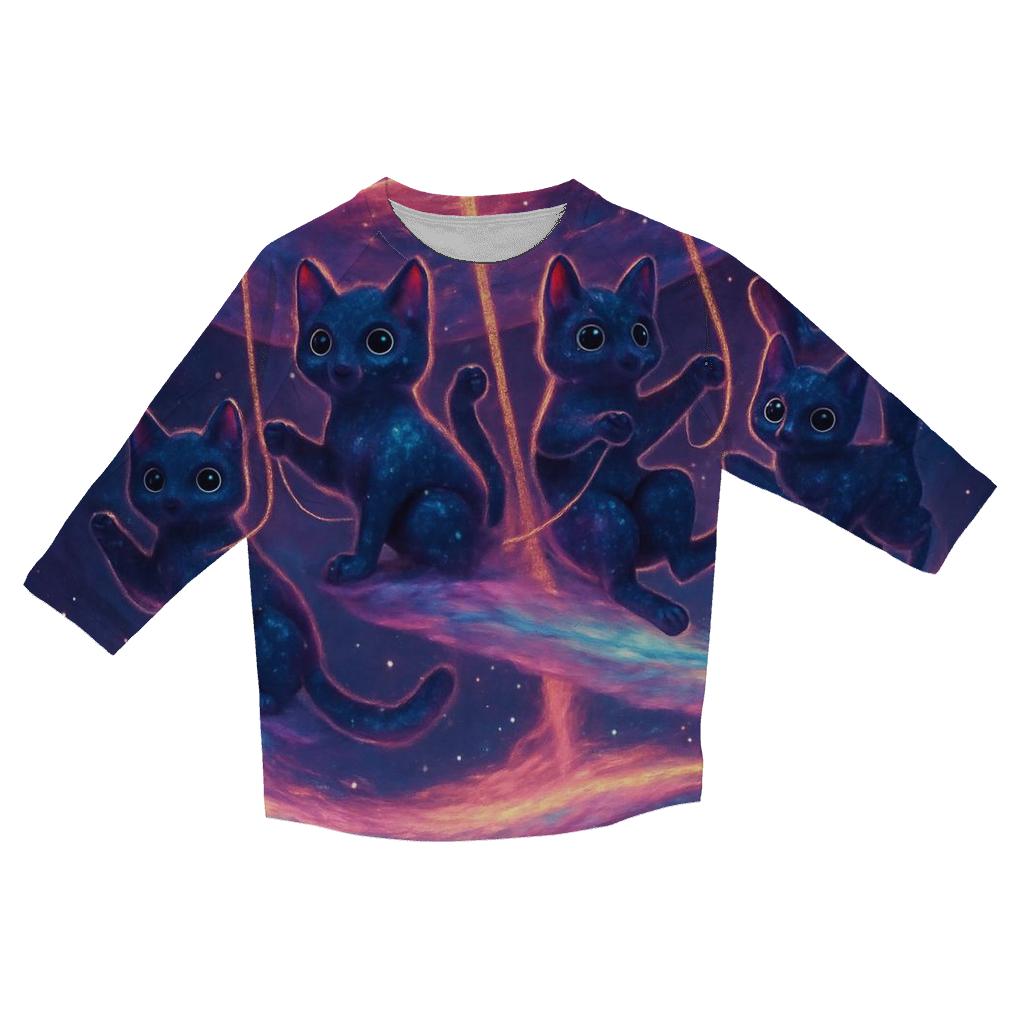 Nebula Carousel Cats stylish quarter sleeve tops