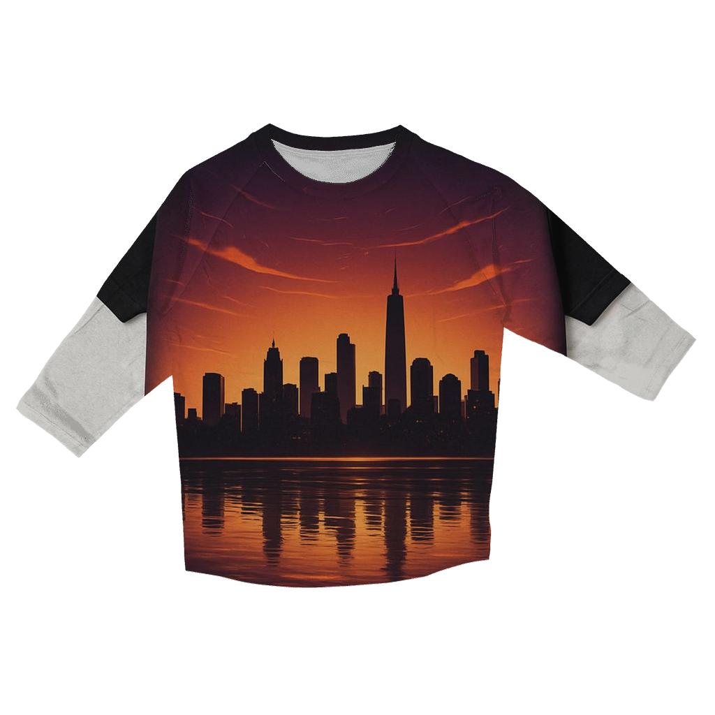 Skyline Mirage At Golden Hour custom 3/4 sleeve shirts