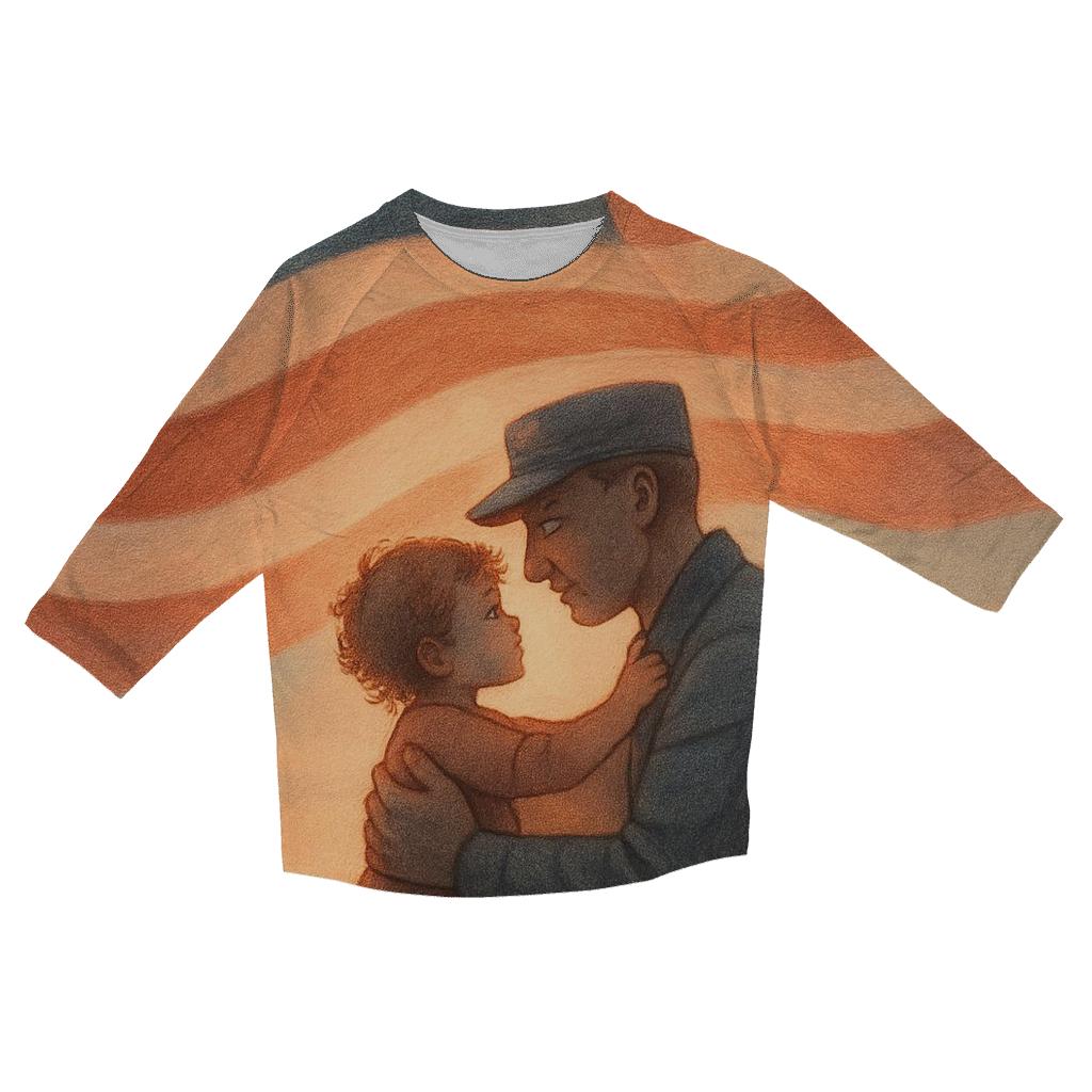 Homecoming Embrace Under Flag Sky designer 3/4 sleeve blouses