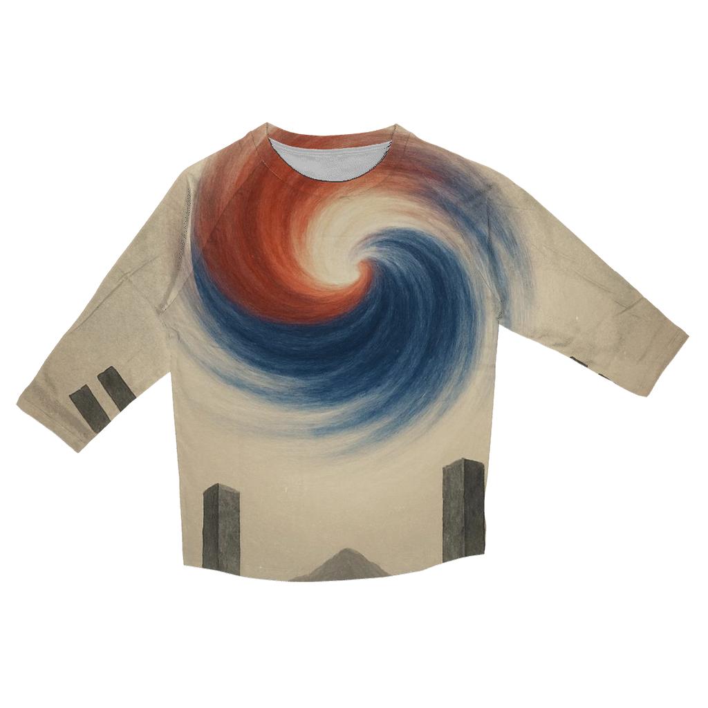 South_Korean_flag_cosmic_yin_yang_sky designer 3/4 sleeve blouses