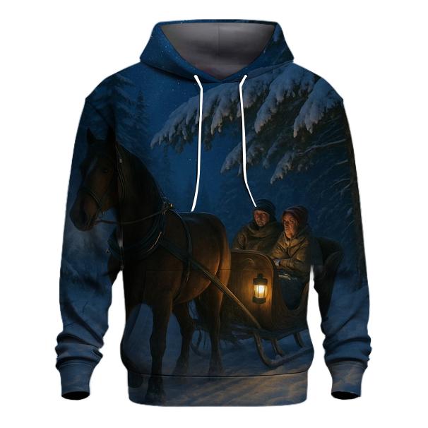 Starlit Sleigh Ride Through The Pines zip-up hoodies