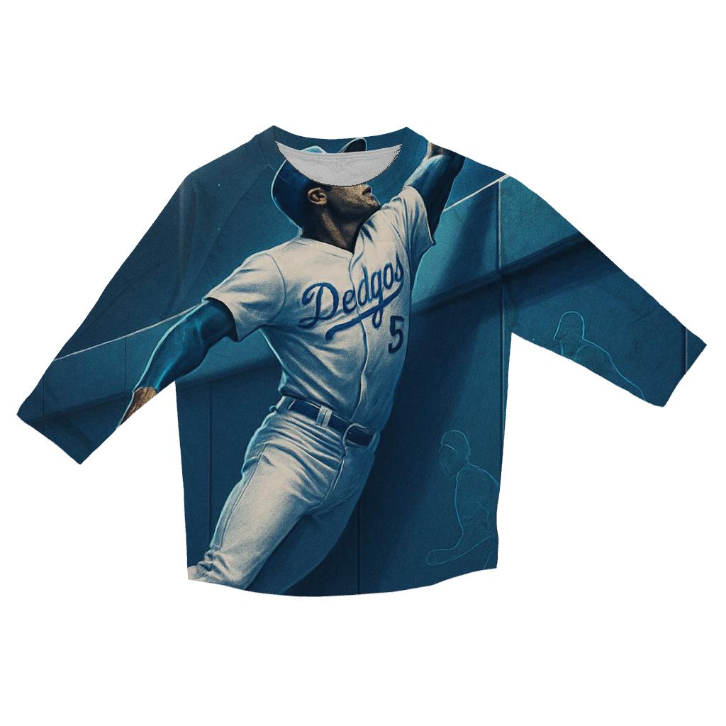 Blue Halo Catch At The Wall printed three quarter sleeve shirts